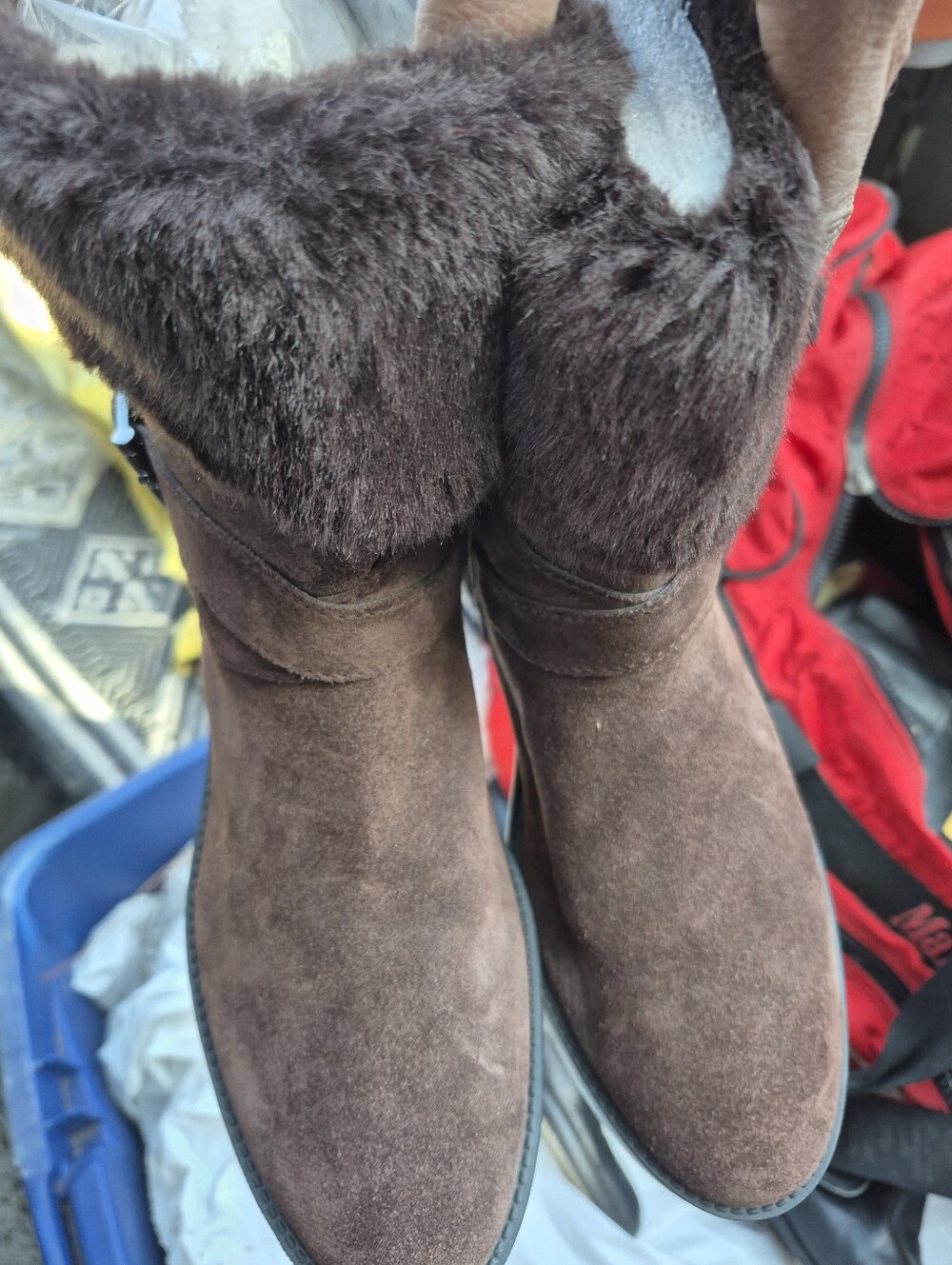 Women’s Brown Suede Faux Fur Winter Boots